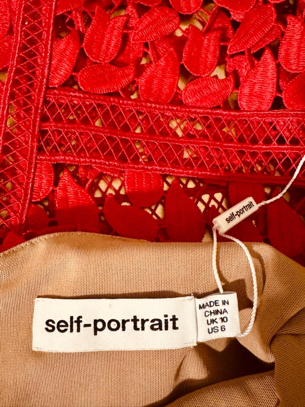 Self-Portrait Red Lace Slip Dress - Picture 11 of 15